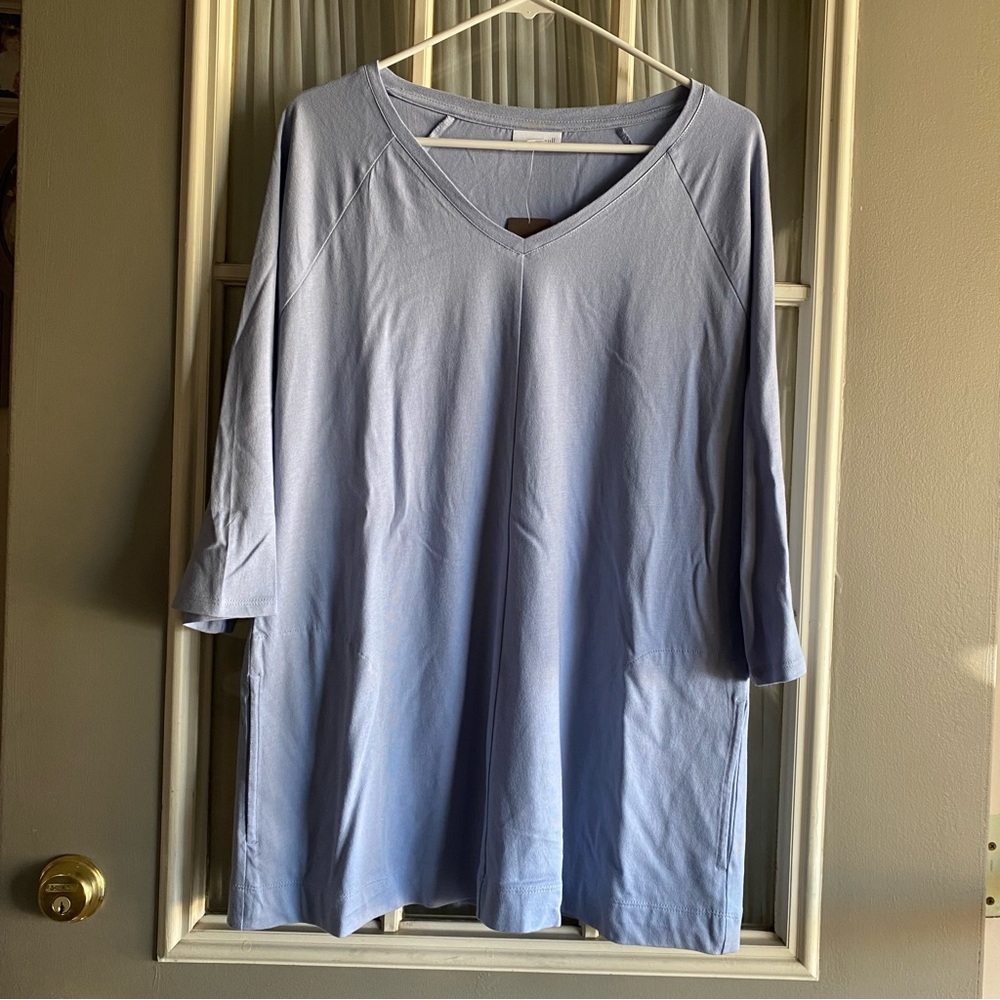NWT J. Jill PureJill light blue side pocket top